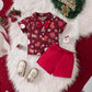Ensemble deux pièces pour garçon, petit et moyen, avec chemise à manches courtes et short imprimés de Noël