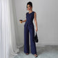 Casual Striped Short Style Lapel Suit Straight-leg Pants Suit