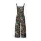 Suspender Trousers For Women Floral Print Buttons