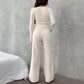 Casual Long Sleeve Straight-leg Pants Loose Temperament Suit