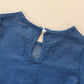 Girls Flare Sleeve Top Printed Trousers Blue