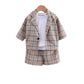 BOys Personality Lapel Three Piece Cardigan Suit