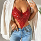 Fashion Backless Gem Stitching Vest