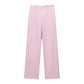 Linen Double Breasted Suit Coat Vest Straight-leg Pants Suit