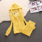 Pure Color Small Feet Plus Size Velvet Women's Casual Suit