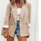 Women's Small Suit Two Buttons Mid-Length Casual Loose Small Coat