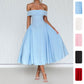 Off-shoulder Sexy One-shoulder Solid-color Dress