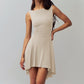 Sleeveless Off-neck Dress Waist Slimming Back