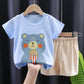 Ensemble t-shirt d'été à manches courtes pour enfant en pur coton