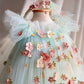 Robe de princesse Lolita pour fille avec motif de fleurs brodées et papillons