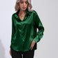 One Button Satin Shirt Temperament Long Sleeve Shirt