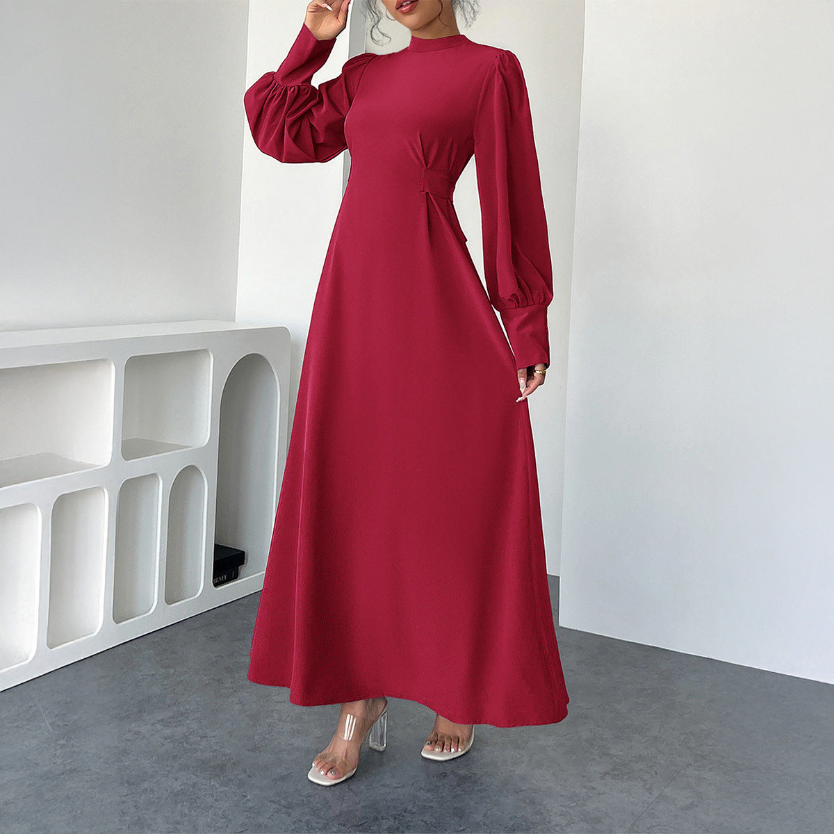 Holiday Leisure Style A- Line High Waist Dress Women's Clothing