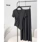 Short-sleeve Top And Drapey Skirt Two-piece Set