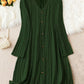 Solid-color V-neck Long-sleeve Versatile Dress