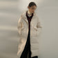 Manteau long et chaud en duvet de canard blanc jusqu'au genou
