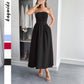 European And American Elegant Tube Top A- Line Dress Dress