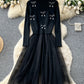 Cherry Vest Long-Sleeve Knitted Patchwork Mesh Dress