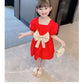 Princess Dress Red Children's Western Style Baby Girl Bow Skirt