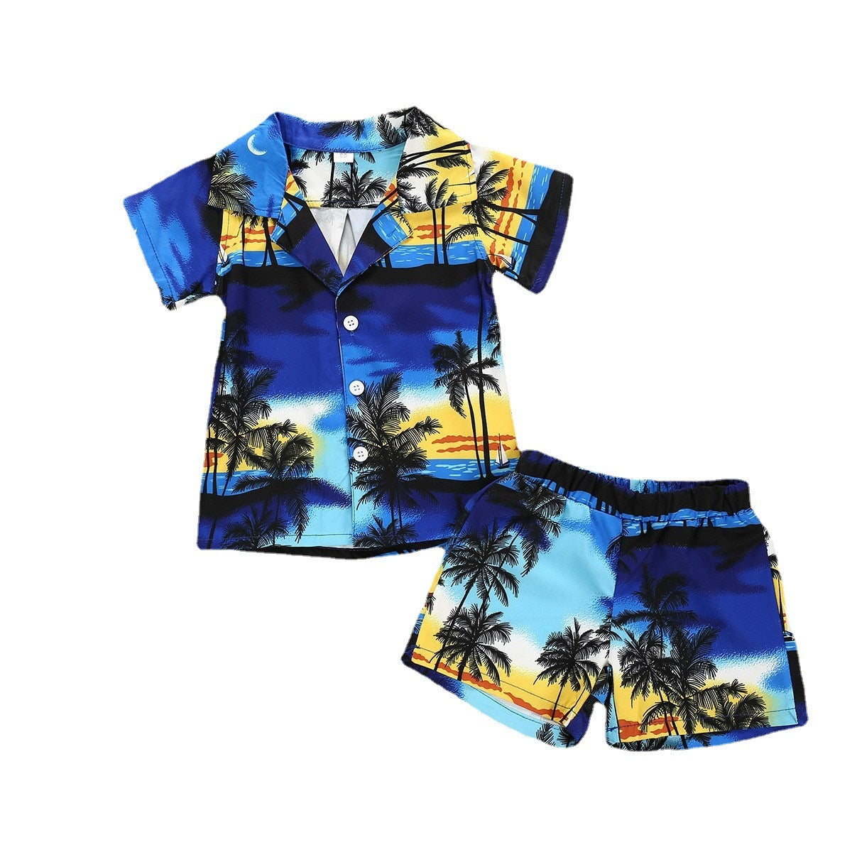 Ensemble chemise à manches courtes imprimé noix de coco pour garçon