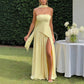 Fashion Backless Tube Top Color Split Dress
