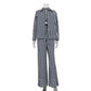 Striped Long Sleeve Cardigan Shirt Tube Top Wide Leg Pants Three-piece Set