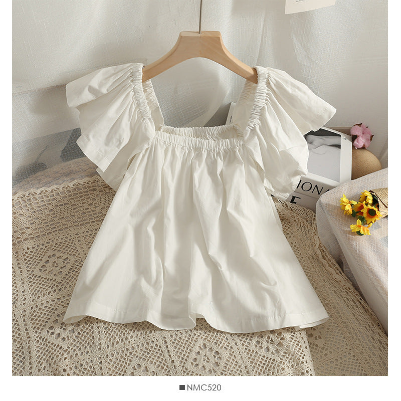 Women's Small Short One-shoulder Loose Collarbone Loose Top