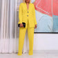 Solid Color Suit Collar Button Two-piece Set Suit