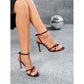 Women's Pointed Patent Leather Strap Cross Ankle Strap Stiletto Sandals High Heels