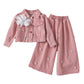 Pearl Flower Wide-leg Pants Princess Style Two-piece Set