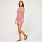 Sexy Striped Hollow-Out Knitted Beach Dress For Women In European And American Styles