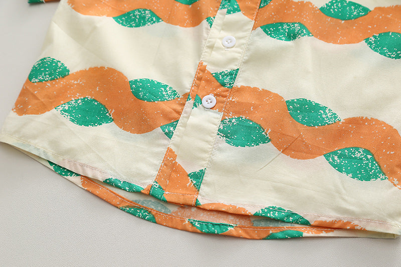 Chemise de plage fine, style vacances, costume deux pièces décontracté