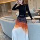 French Early Autumn Fashion Dress