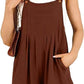 Women's Short Overalls Summer Casual Adjustable Strap Loose Short Bib Overalls Jumpsuit Rompers