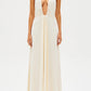 European And American Solid Color See-through Low Cut Sleeveless Dress Women