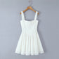 Sweet White Girdle Mini Sling Dress