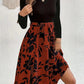 Robe à manches longues et col rond à imprimé floral, coupe ajustée, vêtements pour femmes