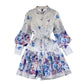 Ethnic Style Waist Slimming Hollow-out Elegant Long Sleeve Dress