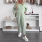 Women's Solid Color Loose-fitting Casual Pullover Trousers Two-piece Set