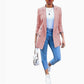 Solid Color Long-sleeved Lapel Slim-fit Blazer