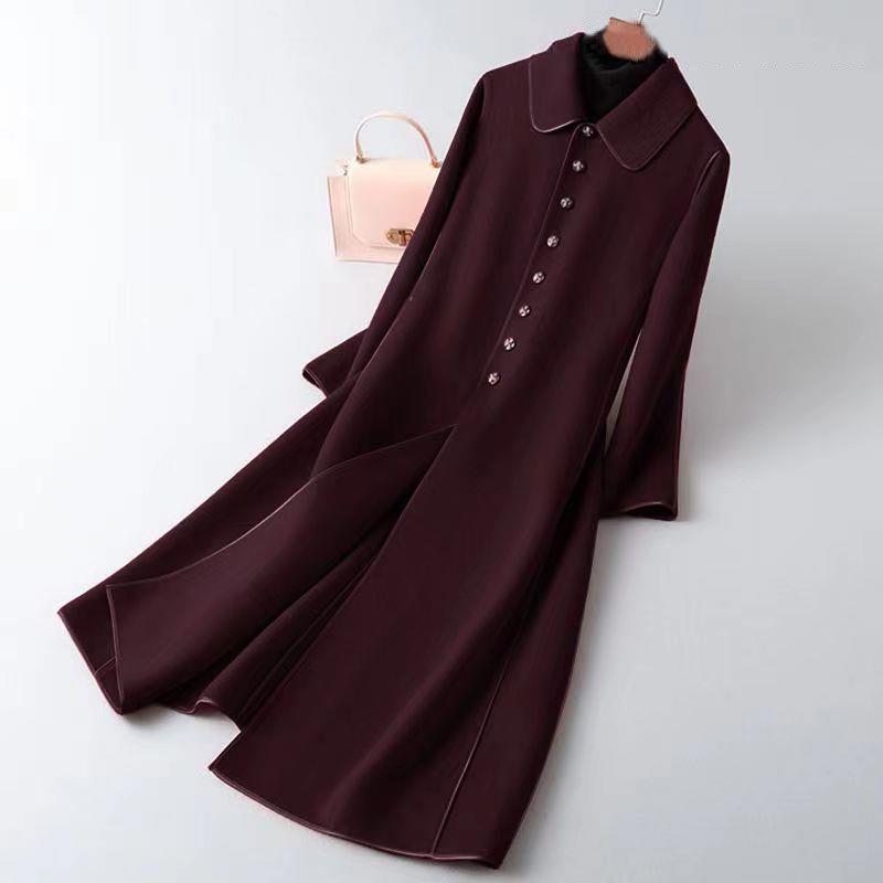 Manteau long en dessous du genou pour femme