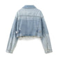 Denim Color Matching Short Jacket