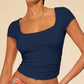 Women's Square Collar Casual T-shirt