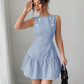 Womens Ruched A-Line Skirt Sleeveless Womens Dress