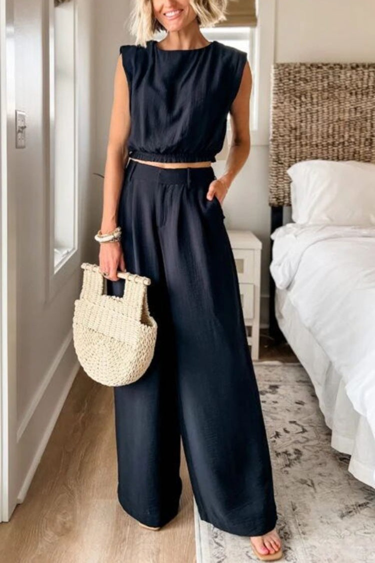 Ensemble pantalon et poche supérieure pour femme