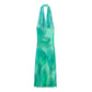 Printing Silk Net Long Halter Dress