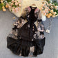Heavy Industry Embroidered Flowers Ostrich Fur Lace Dress
