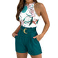 Ensemble gilet et short slim pour femme