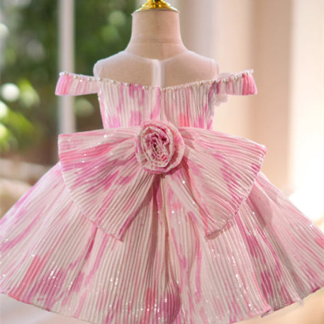 Girls' Retro Fashion Bowknot All-match Princess Dress