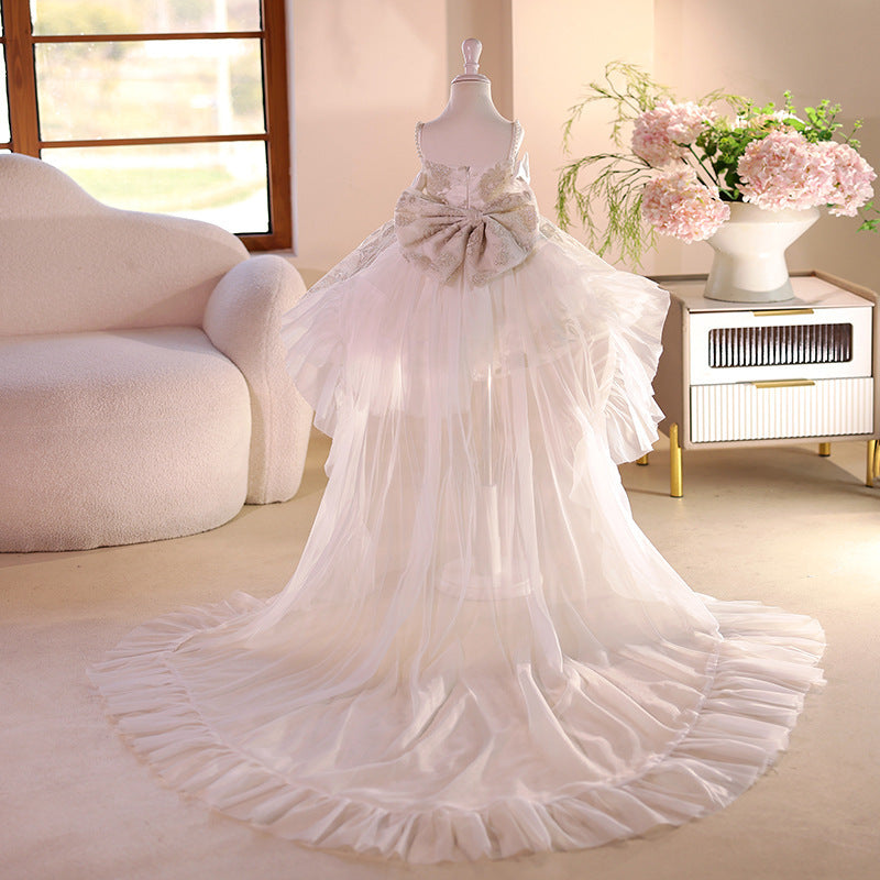 Light Luxury Minority Flower Girl Wedding Little Girl Piano Playing Princess Dress