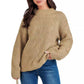 Drop Shoulder Loose Casual Twisted Knitted Pullover Sweater